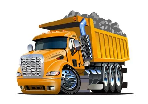 Vector Cartoon Dump Truck Stock Illustration