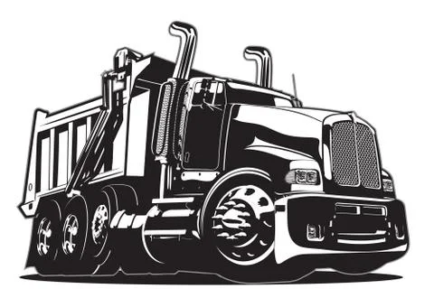 Vector Cartoon Dump Truck Stock Illustration