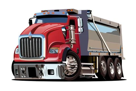 Vector Cartoon Dump Truck Stock Illustration