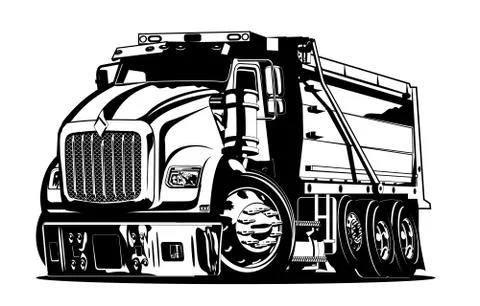 Vector Cartoon Dump Truck Stock Illustration