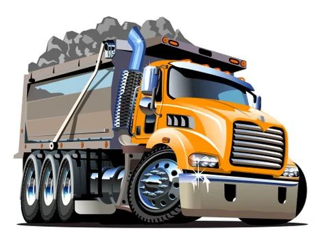 Vector Cartoon Dump Truck Stock Illustration