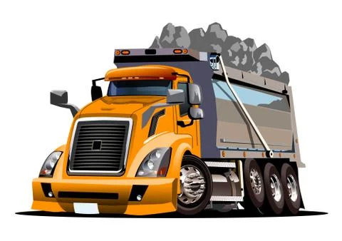 Vector Cartoon Dump Truck Stock Illustration