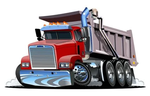 Vector Cartoon Dump Truck. Stock Illustration