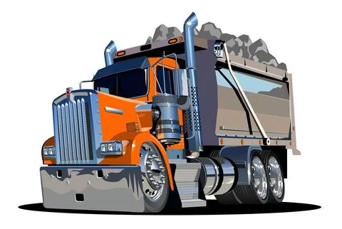 Vector Cartoon Dump Truck Stock Illustration