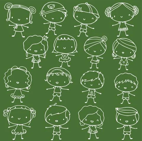 Vector cartoon education children background Illustrazione stock