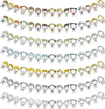 Vector cartoon education children border background Stock Illustration