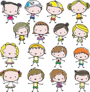Vector cartoon education children set Stock Illustration