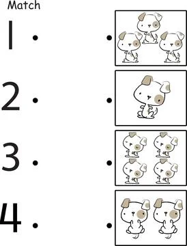 Vector cartoon education learning numbers1to10 matching Stock Illustration