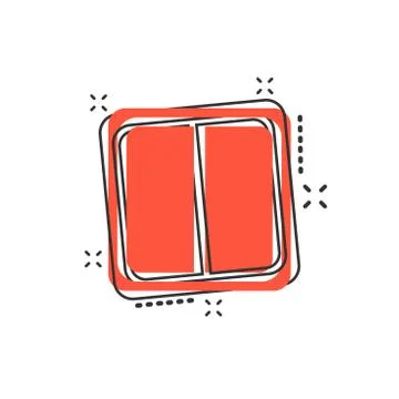 Vector cartoon electric light switch icon in comic style. Power switch sign i Stock Illustration