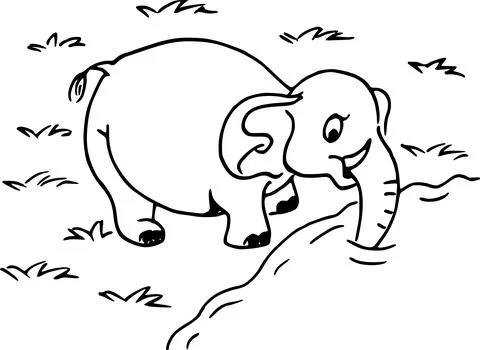 Vector cartoon elephant Stock Illustration