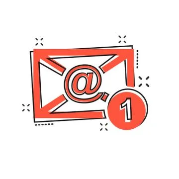 Vector cartoon email envelope message icon in comic style. Mail sign illustra Stock-Illustration