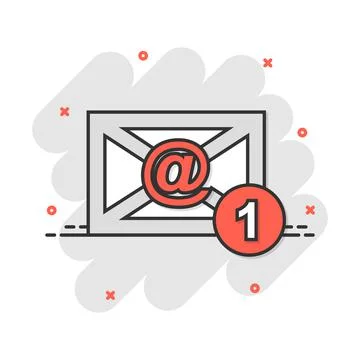 Vector cartoon email envelope message icon in comic style. Mail sign illustra Stock-Illustration