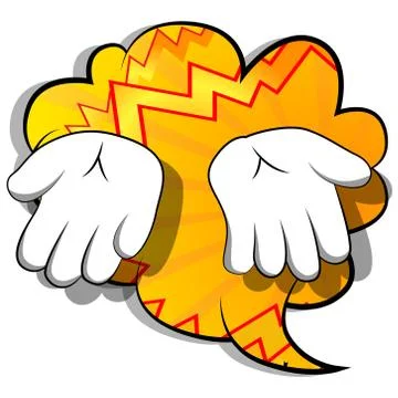 Vector cartoon empty hands. Illustrated hand sign on comic book background. 库存插图
