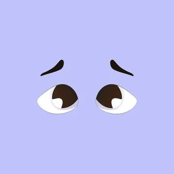 Vector cartoon eyes, isolated on light blue background Stock Illustration