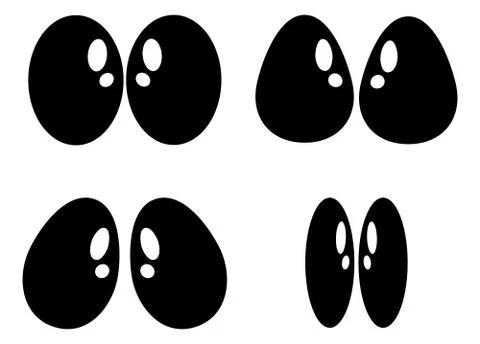 Vector cartoon eyes set isolated on white background Stock-Illustration