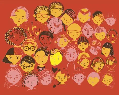 Vector cartoon face set Stock Illustration