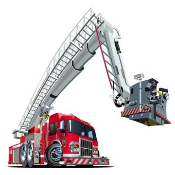 Vector Cartoon Fire Truck Stock Illustration