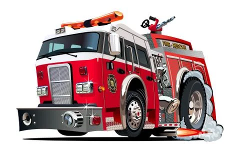 Vector cartoon firetruck Illustrazione stock