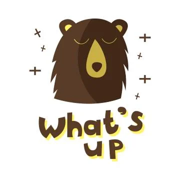 Vector cartoon flat bear animal character Stock Illustration