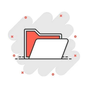 Vector cartoon folder document icon in comic style. Archive data file sign il イラスト素材
