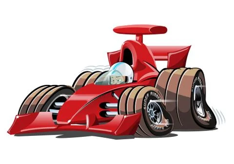 Vector cartoon formula 1 race car isolated on white Stock Illustration