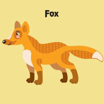 Vector cartoon fox Illustrazione stock