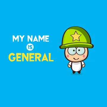 Vector cartoon funny cute USA general Stock Illustration