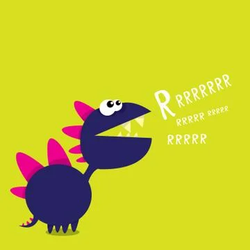 Vector cartoon funny dragon. Cartoon Dinosaur Stockillustratie