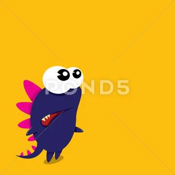 Vector cartoon funny dragon. Cartoon Dinosaur Stock Illustration