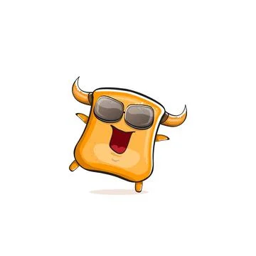 Vector cartoon funny summer orange monster with sunglasses isolated on イラスト素材