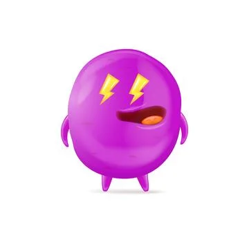 Vector cartoon funny violet christmas monster isolated on white background Stock Illustration