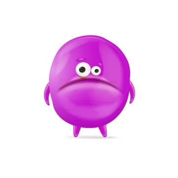 Vector cartoon funny violet christmas monster isolated on white background Stock Illustration