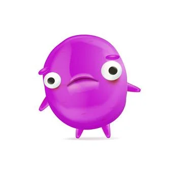 Vector cartoon funny violet christmas monster isolated on white background Stock Illustration