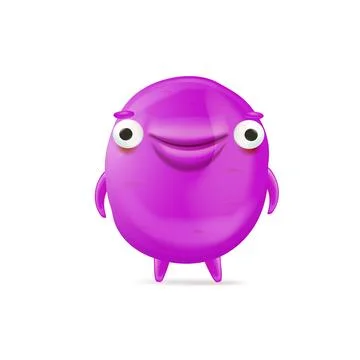 Vector cartoon funny violet christmas monster isolated on white background Stock Illustration