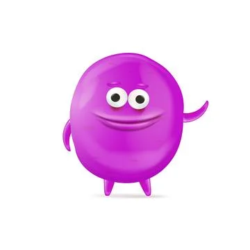 Vector cartoon funny violet christmas monster isolated on white background Stock Illustration