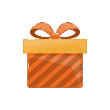 Vector cartoon gift box isolated on a white background. Stock Illustration