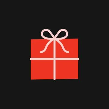 Vector cartoon gift box isolated on a black background Illustrazione stock