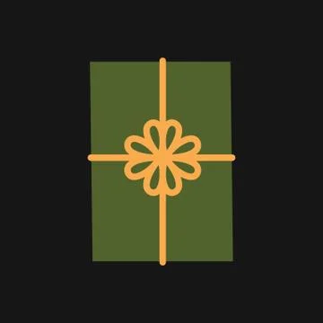 Vector cartoon gift box isolated on a black background Stock Illustration