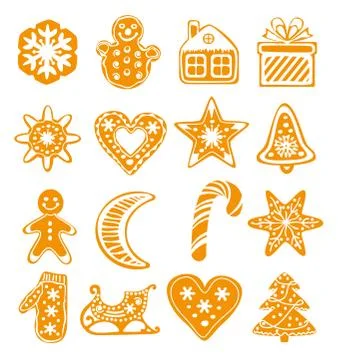 Vector cartoon  gingerbread cookies Stock Illustration