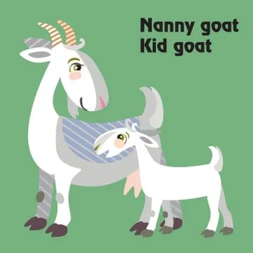 Vector cartoon goats Stock Illustration