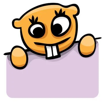 Vector cartoon gopher with a poster Stock Illustration