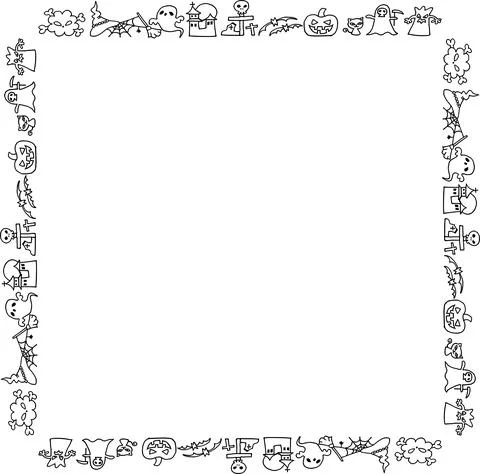 Vector cartoon halloween border background Stock Illustration