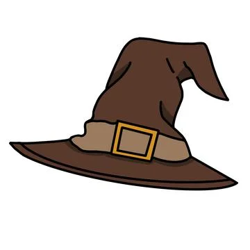 Vector cartoon halloween witch hat illustration on background Stock Illustration