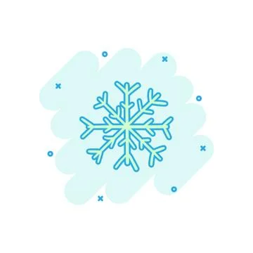 Vector cartoon hand drawn snowflake icon in comic style. Snow flake sketch do Stock Illustration