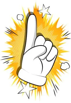 Vector cartoon hand making a point. Illustrated hand expression, gesture on c Illustrazione stock