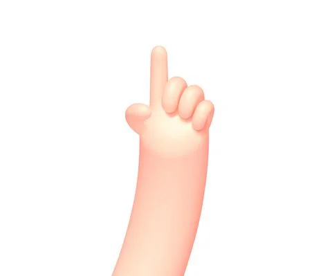 Vector cartoon hand with pointing up finger Stock Illustration