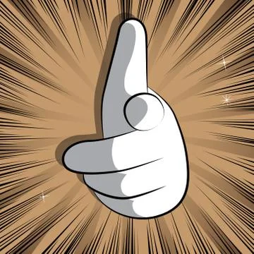 Vector cartoon hand pointing at the viewer. Illustrated hand expression, gest イラスト素材