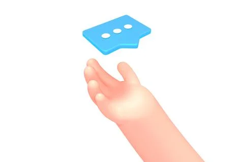 Vector cartoon hand receive message chat bubble Stock Illustration