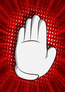 Vector cartoon hand showing deny or refuse gesture. Illustrated Like hand sig Stock Illustration