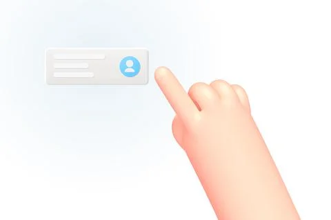 Vector cartoon hand touch social media button Stock Illustration